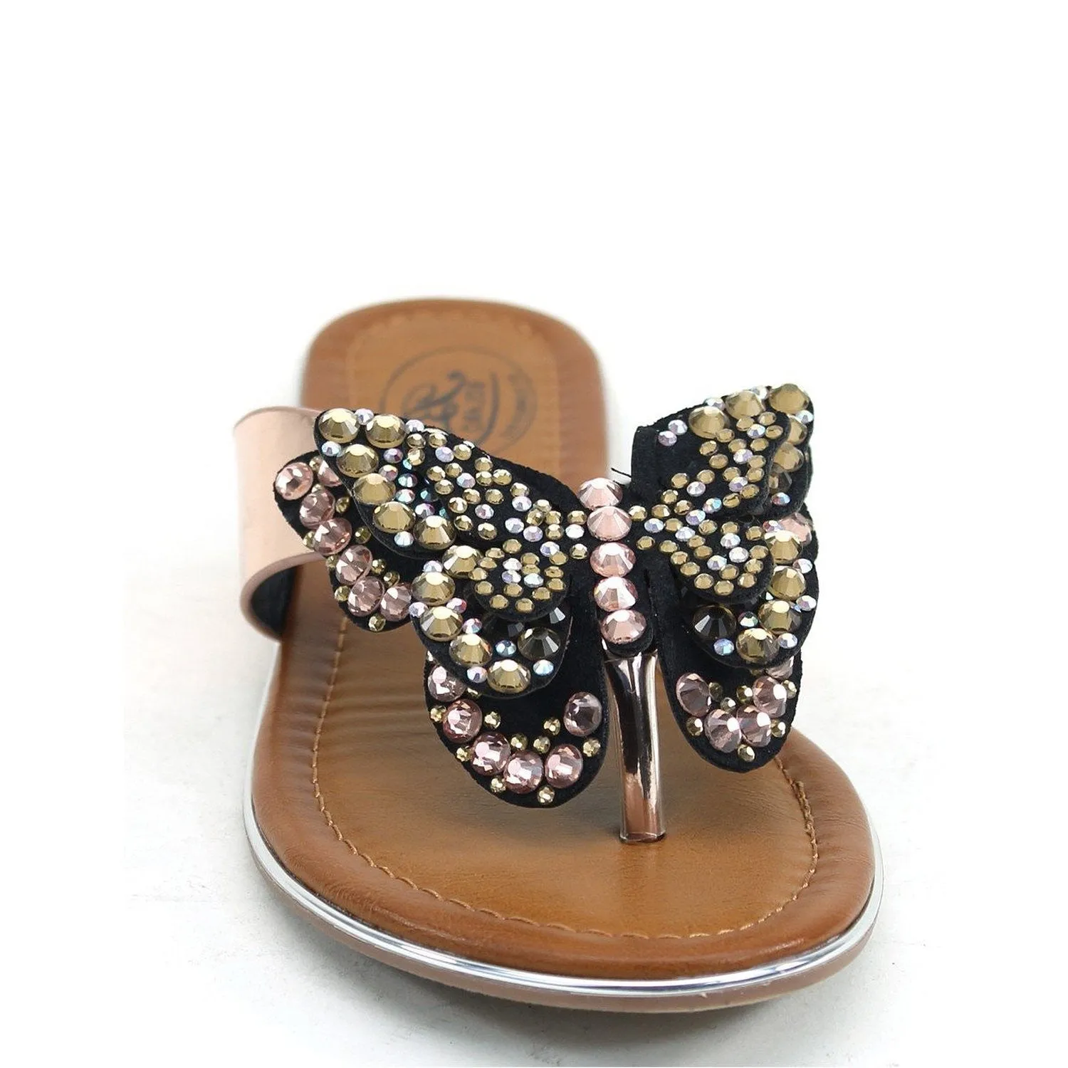 Cute Rhinestone Butterfly Flip-flop Thong Flat Comfort Slide Women's Sandals