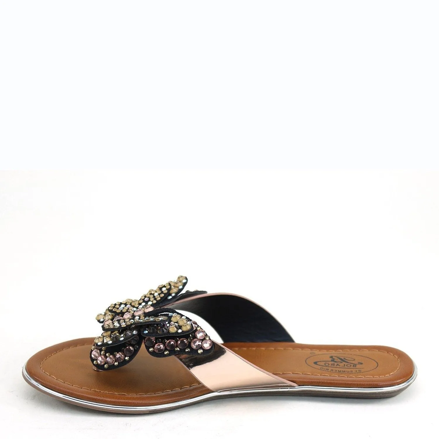 Cute Rhinestone Butterfly Flip-flop Thong Flat Comfort Slide Women's Sandals