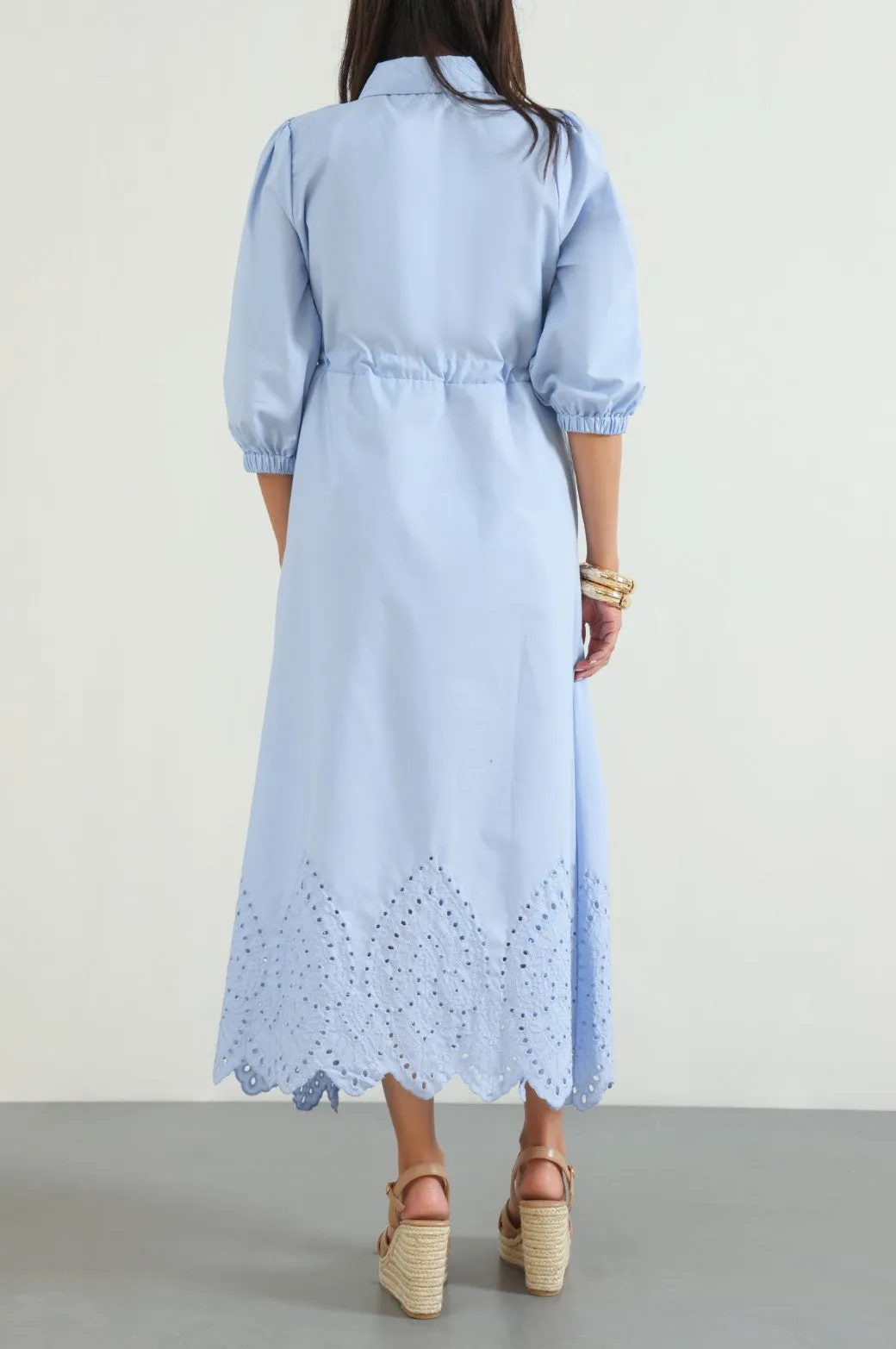 CUTWORK POPLIN DRESS