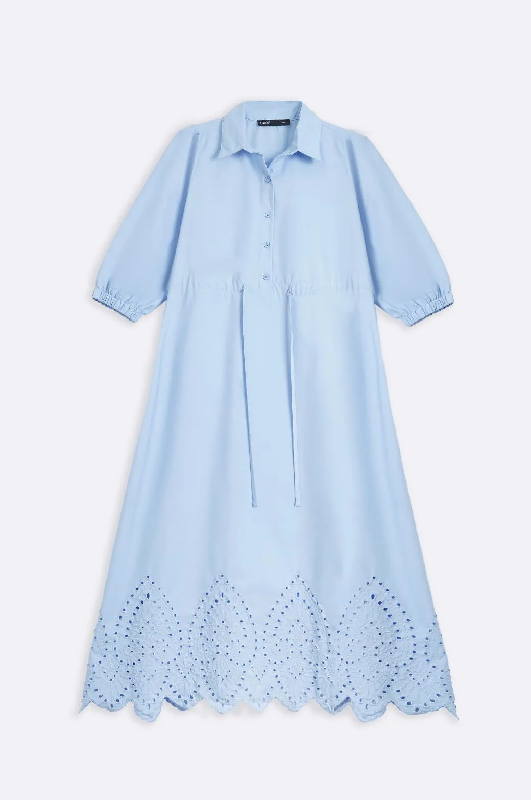 CUTWORK POPLIN DRESS