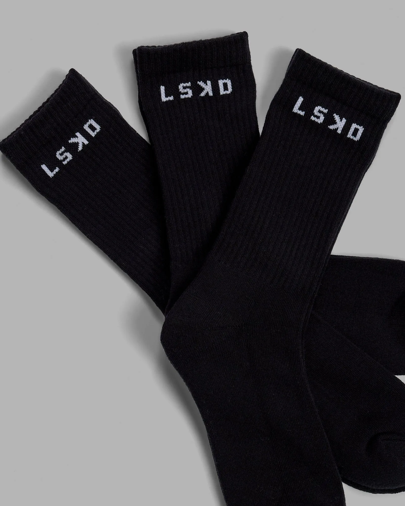 Daily 3 Pack Crew Socks - Black