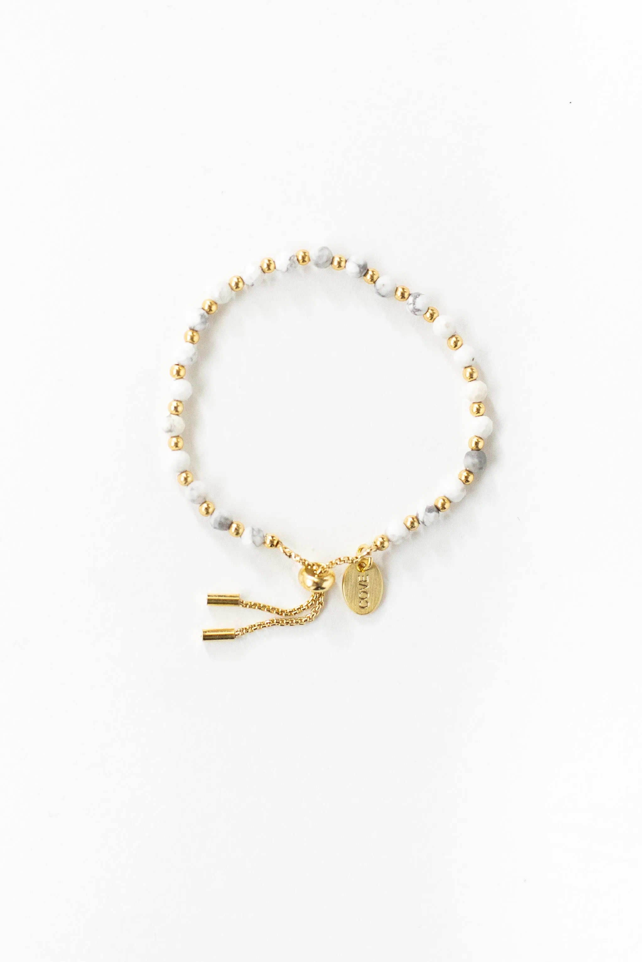 Delicate Layering Bracelet - White Marble