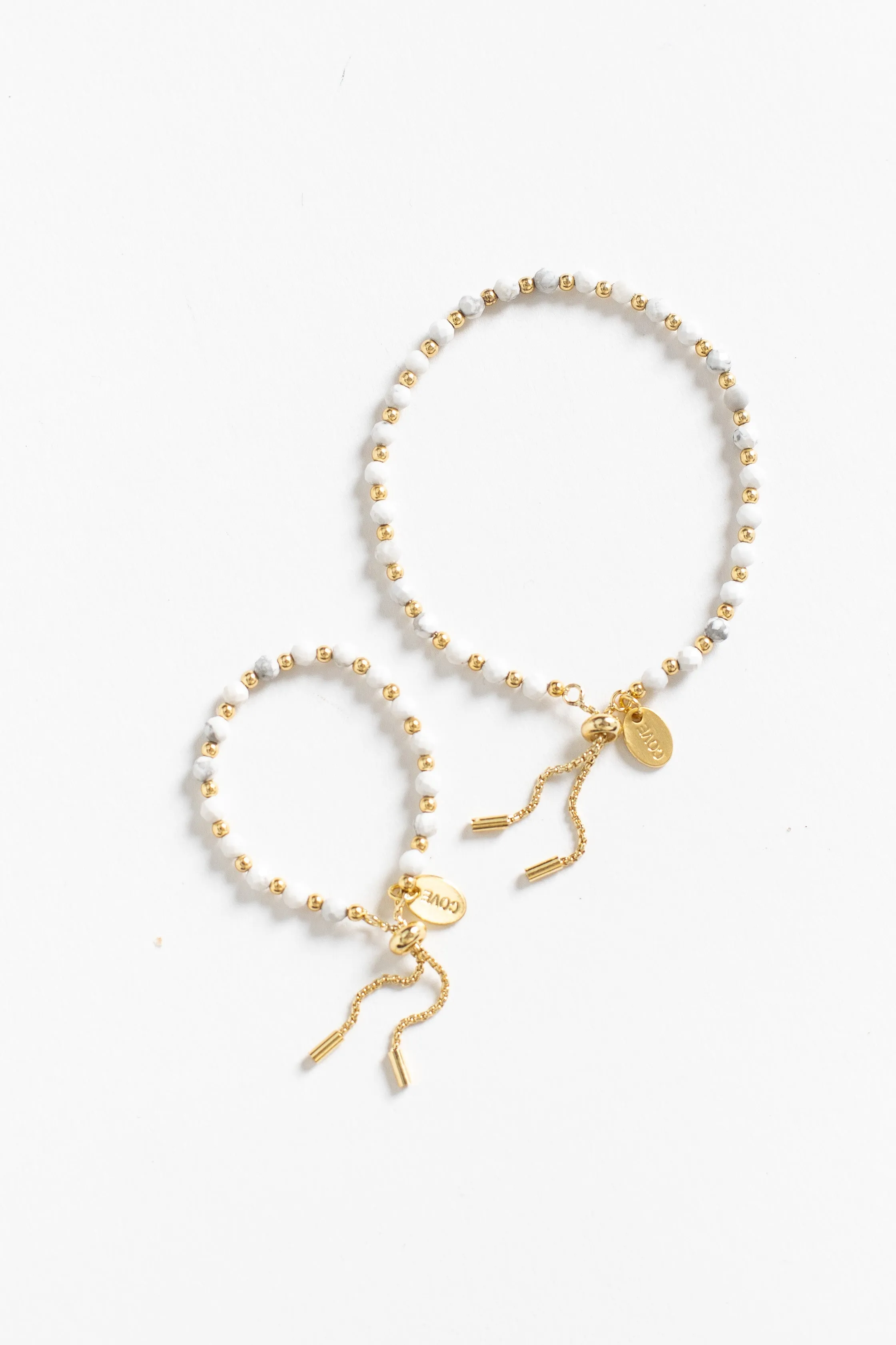 Delicate Layering Bracelet - White Marble