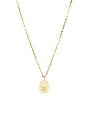 Desert Snake Plate Necklace 18k Gold Plated