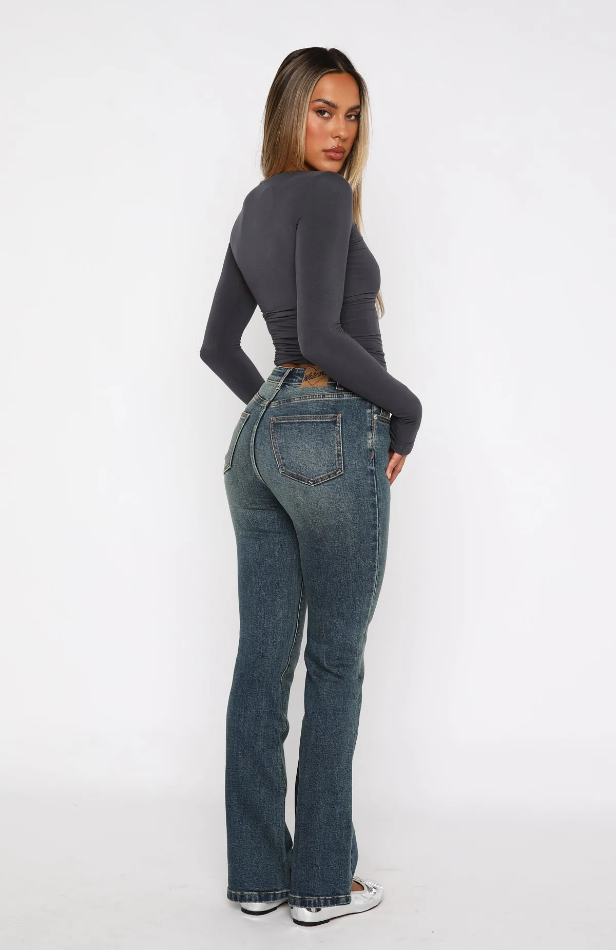 Elise High Rise Bootleg Jeans Mid Vintage Blue