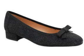 Fabucci Black Shimmer Ballet Flat with Bow