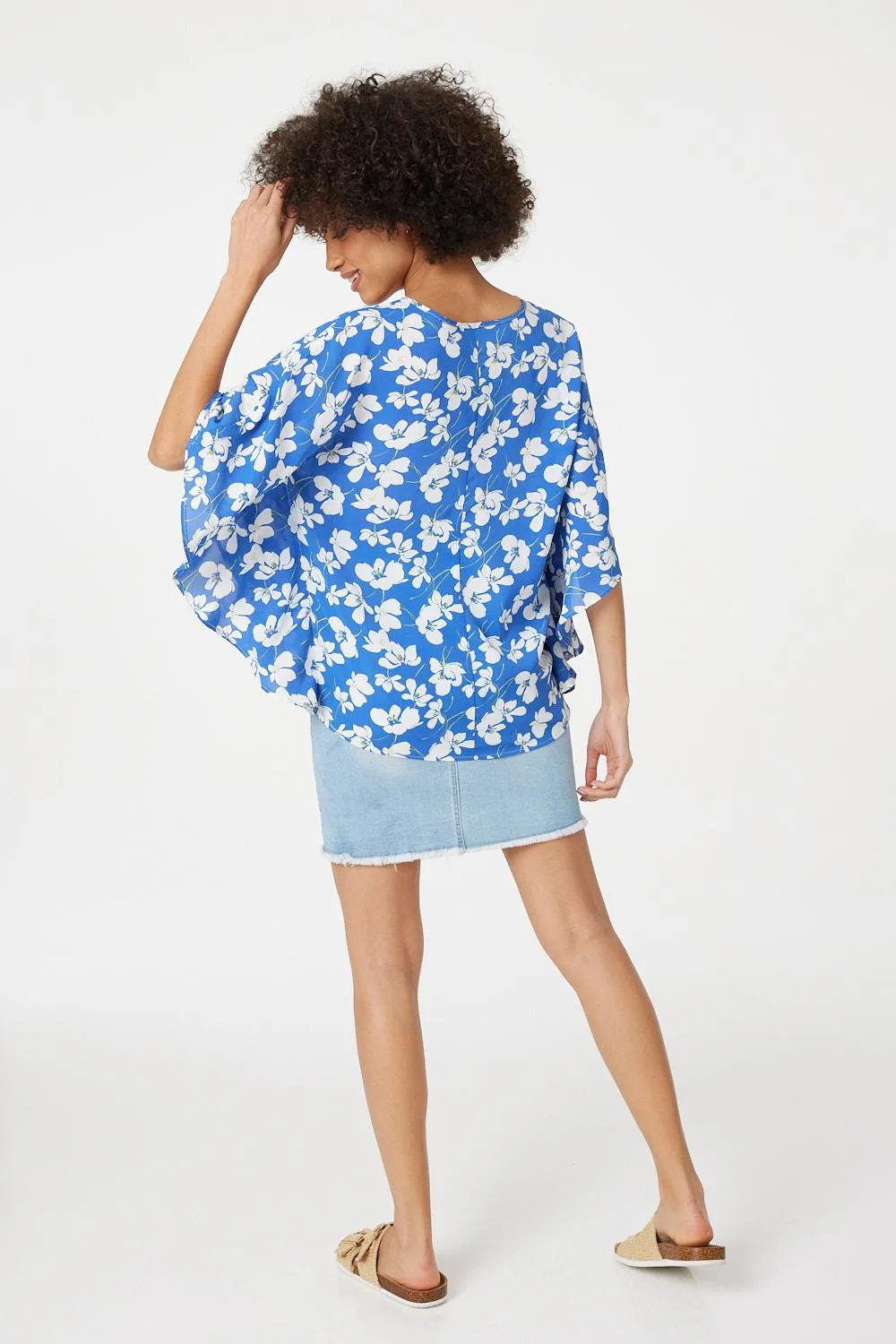 Floral Batwing Blouse Top