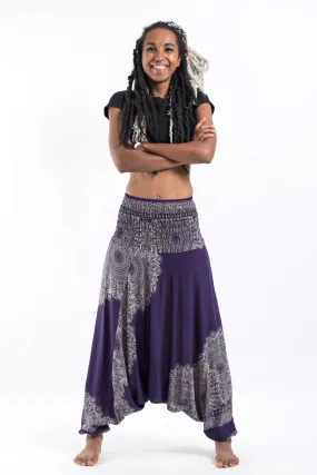 Floral Mandalas 2-in-1 Jumpsuit Harem Pants in Purple