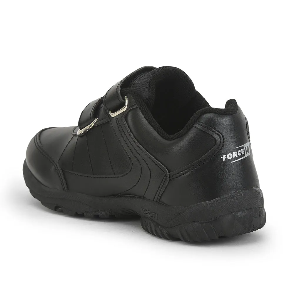 Force 10 (Black) Velcro School Shoes For Kids SCHZONE-DV By Liberty