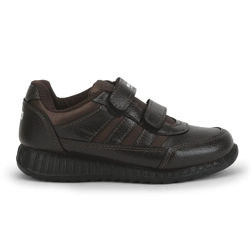 Force 10 (Brown) Velcro School Shoes For Kids ELECTRA-V By Liberty