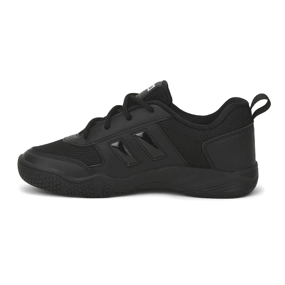 Force 10 By Liberty Kids SKOLGAME-L Black School Lacing Shoes