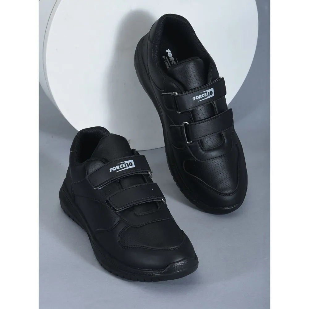 Force 10 School Non Lacing Shoes For Kids (Black) SKOLPRO-V By Liberty