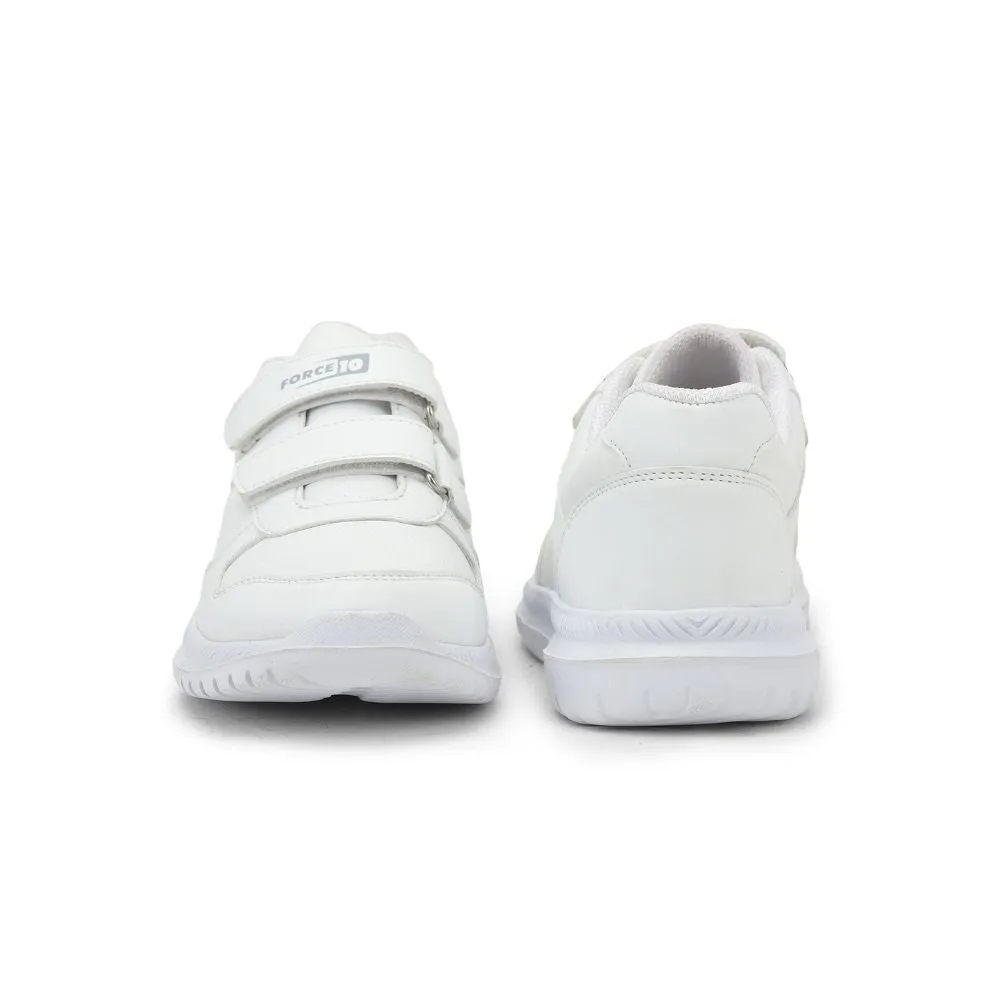 Force 10 School Non Lacing Shoes For Kids (White) SKOLPRO-V By Liberty