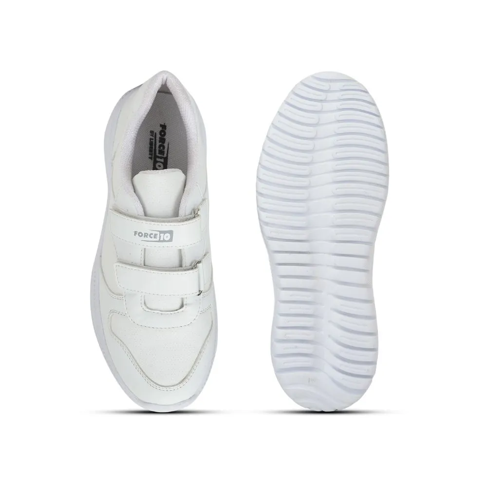 Force 10 School Non Lacing Shoes For Kids (White) SKOLPRO-V By Liberty