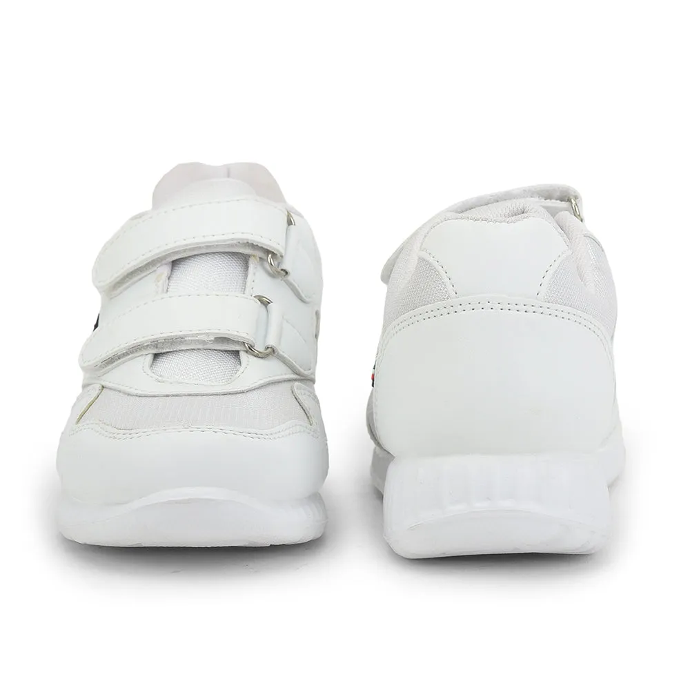 Force 10 (White) Velcro Sports School Shoes For Kids 9906-90VGN By Liberty