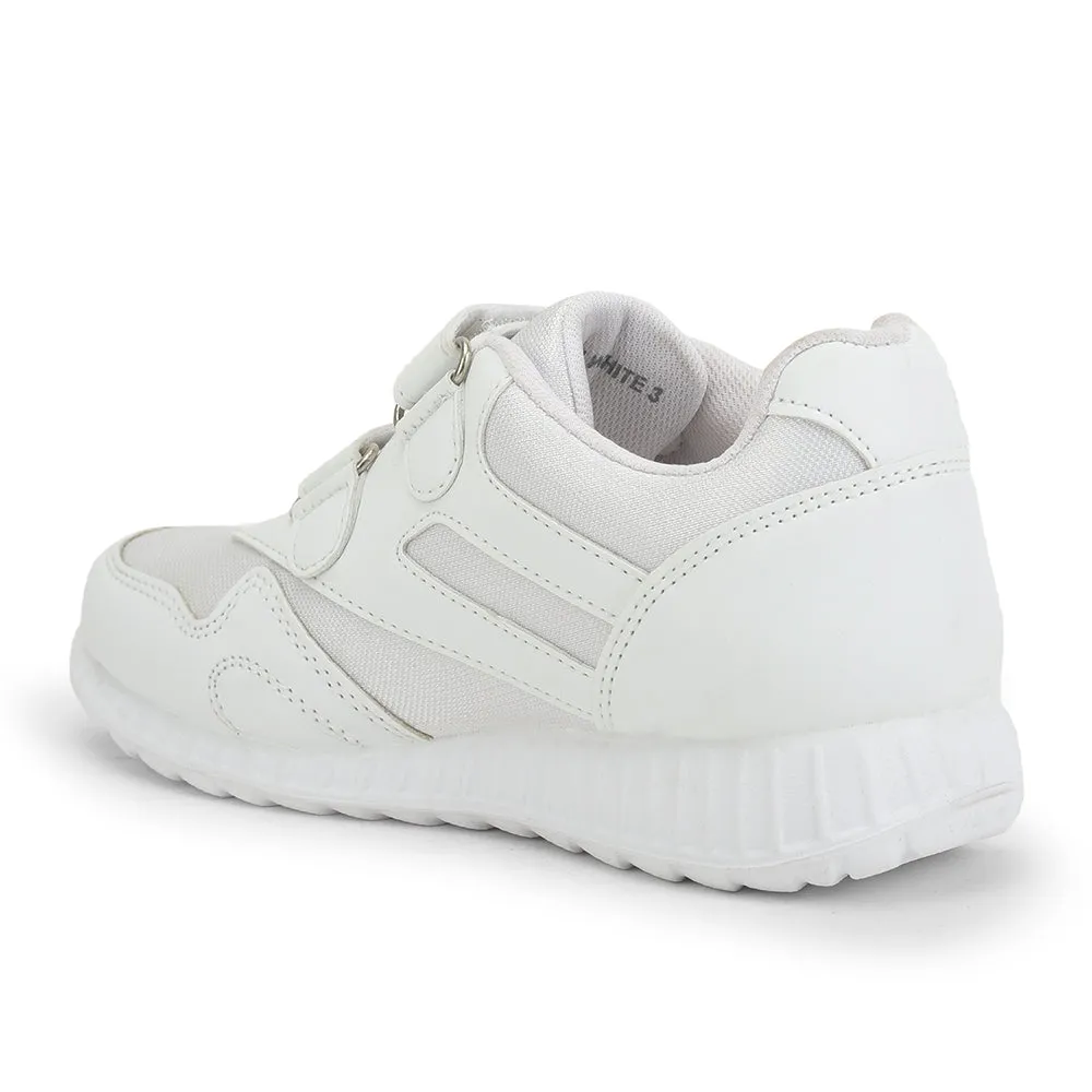 Force 10 (White) Velcro Sports School Shoes For Kids 9906-90VGN By Liberty