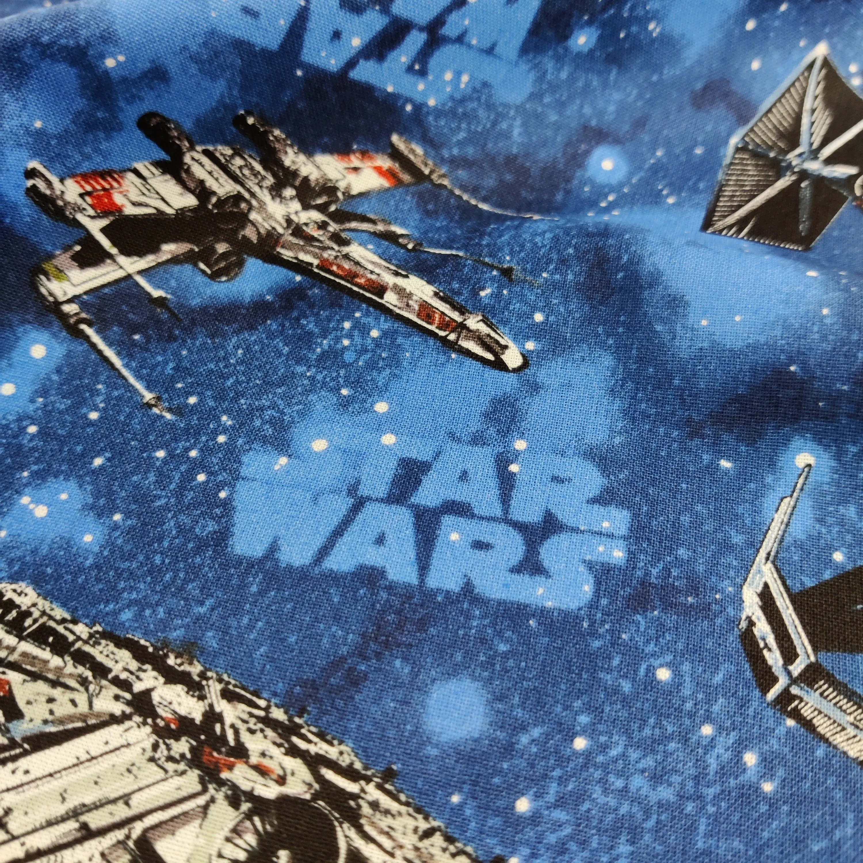 FS598_3 Star Wars Rebel Ships Blue Cotton