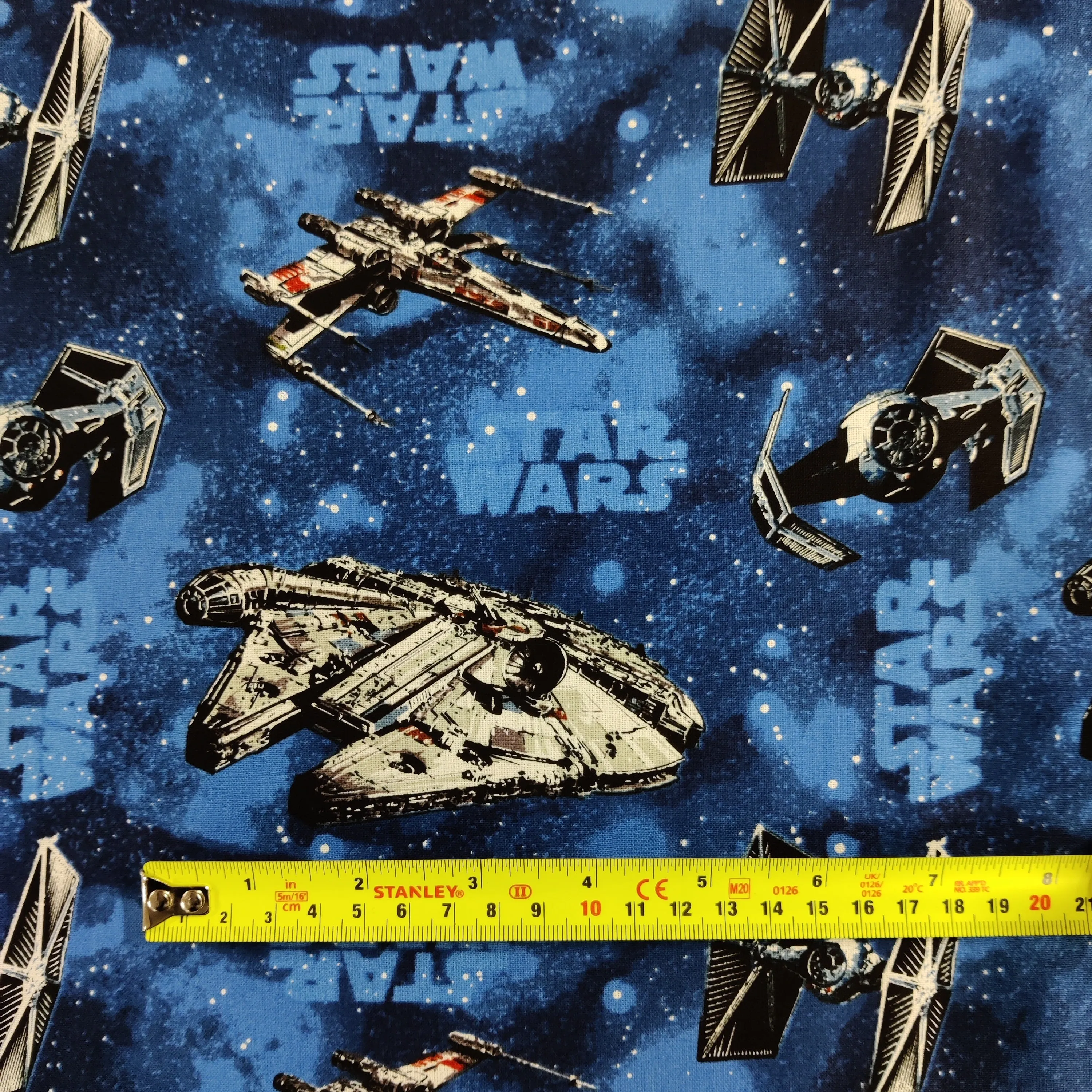 FS598_3 Star Wars Rebel Ships Blue Cotton