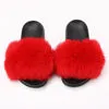 fur slides for women REAL BIG FURRY slippers flush soft raccoon outdoor slider sandals fox fur slipper