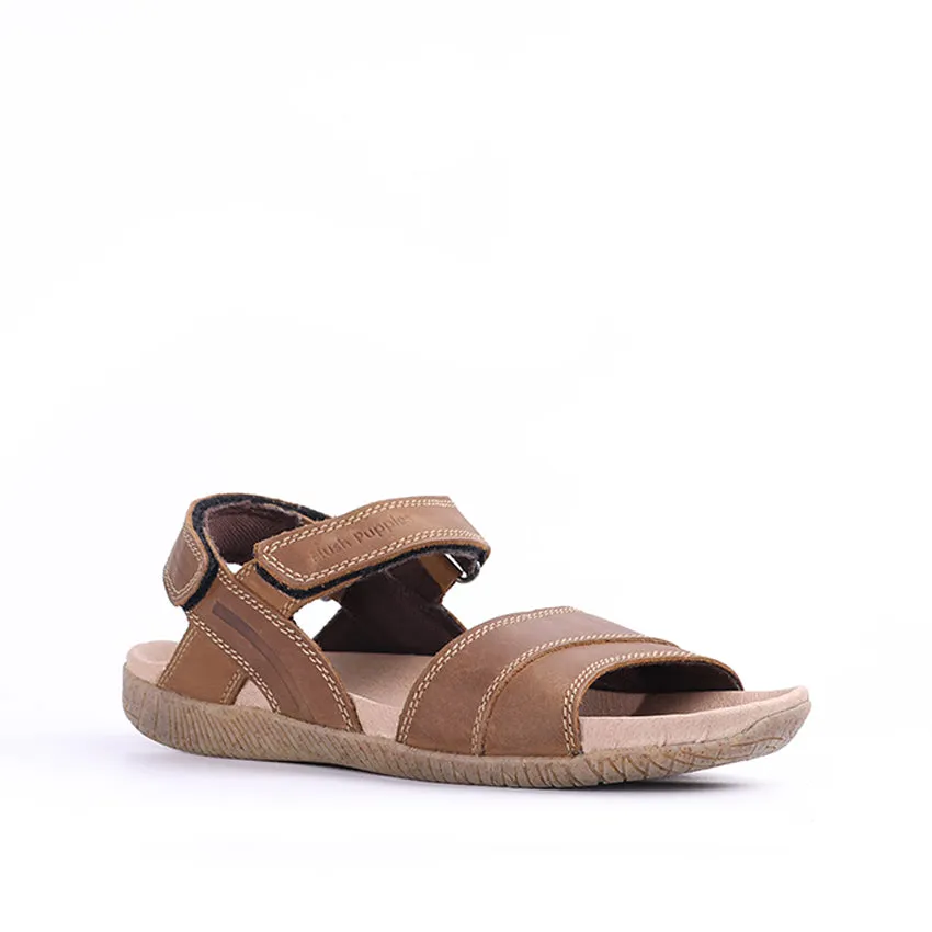 Gaius Backstrap Men's Sandals - Brown Leather