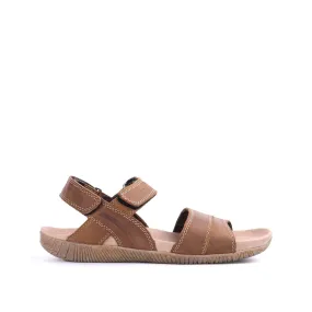 Gaius Backstrap Men's Sandals - Brown Leather