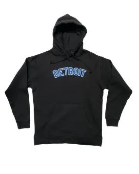 Ink Detroit -  Honolulu blue and silver print on Black Hoodie