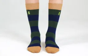 Kids' Cotton Crew Socks, Rugby Stripe