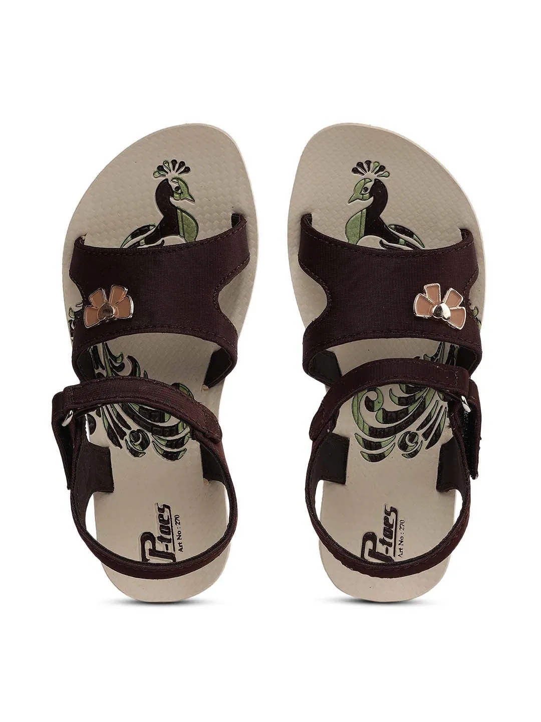 Kids P-Toes Brown Sandal