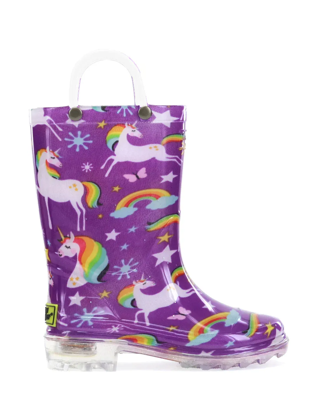 Kid's Rainbow Unicorn Lighted Rain Boot