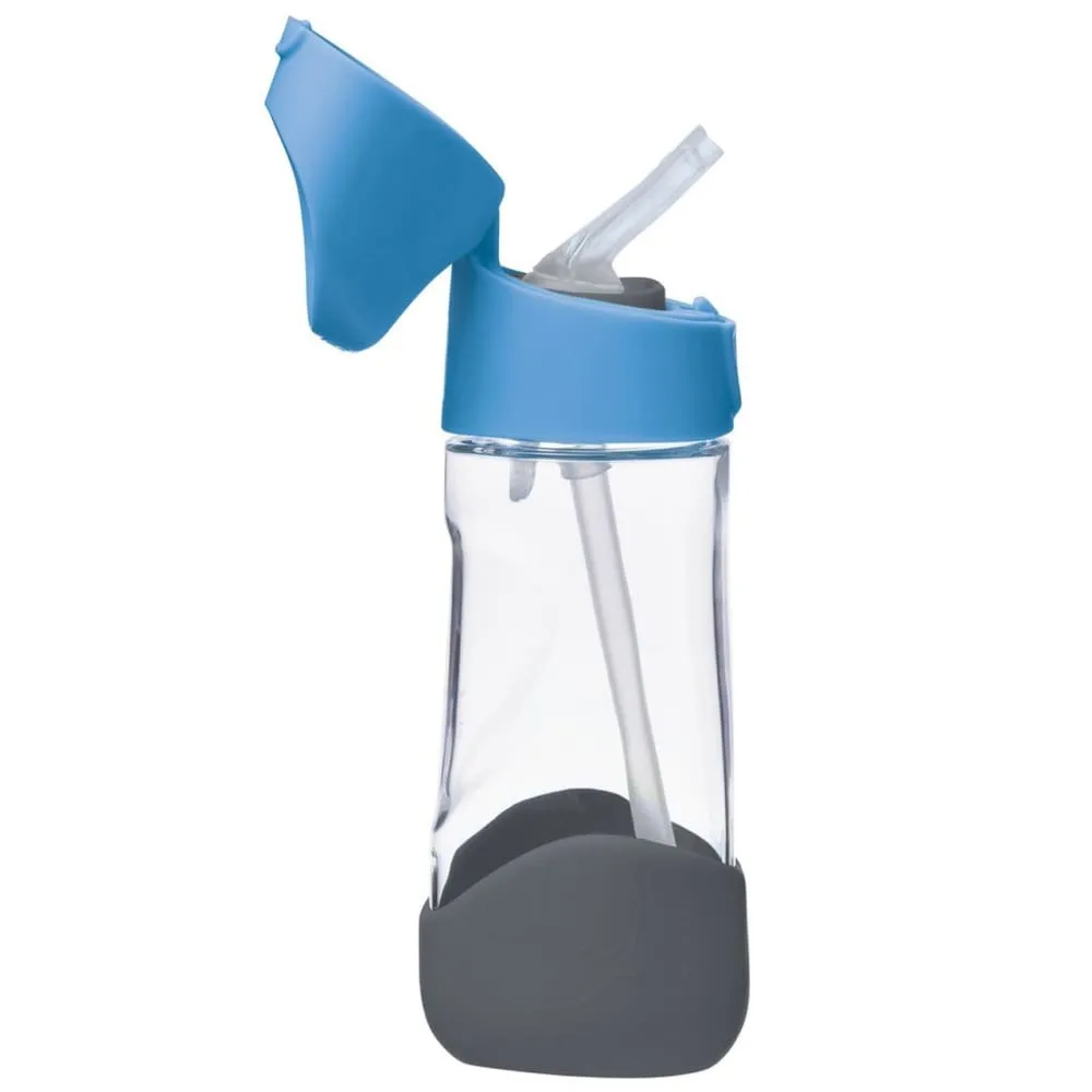 Kids Tritan Plastic Water Bottle with Straw by Bbox 450ml Blue Slate