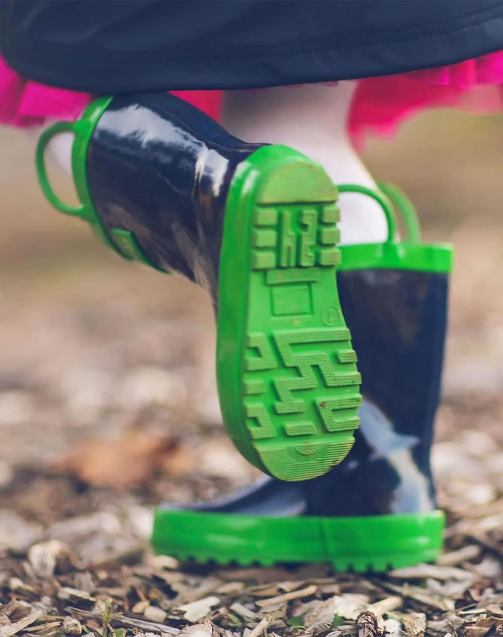 Loop Handle Boots, Navy & Green (Kids')