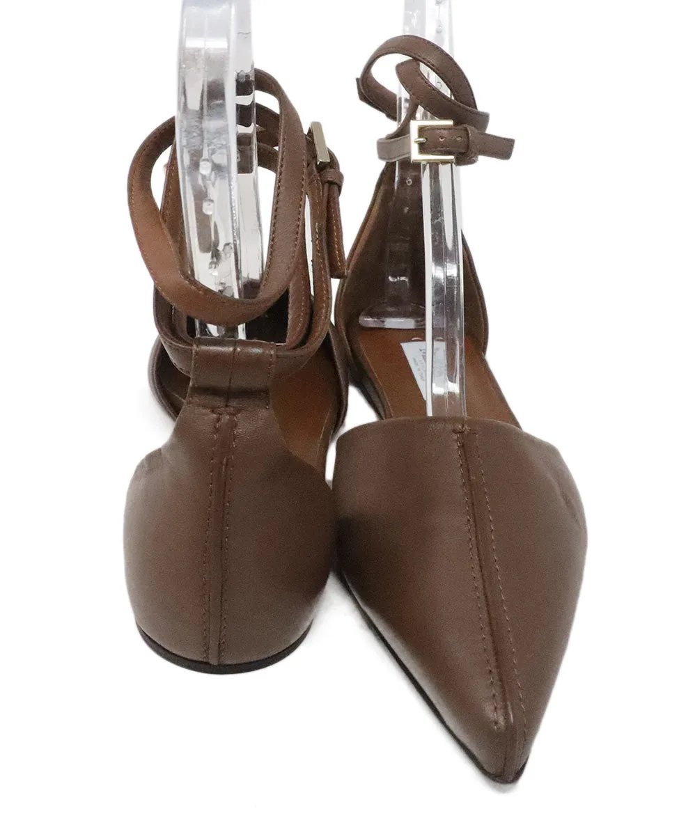 Max Mara Brown Leather Flats sz 9