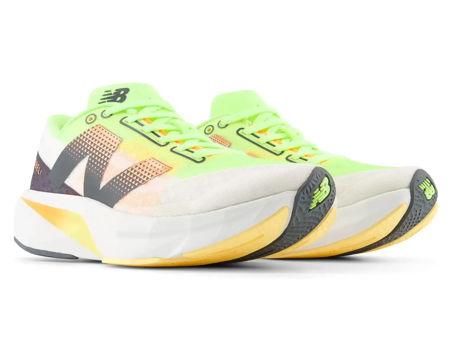 Men's New Balance FuelCell Rebel V4 (White with Bleached Lime Glo and Hot Mango)