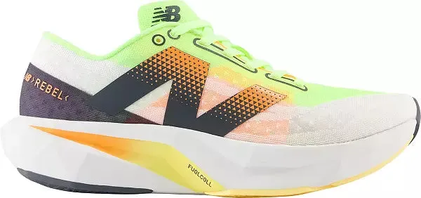 Men's New Balance FuelCell Rebel V4 (White with Bleached Lime Glo and Hot Mango)