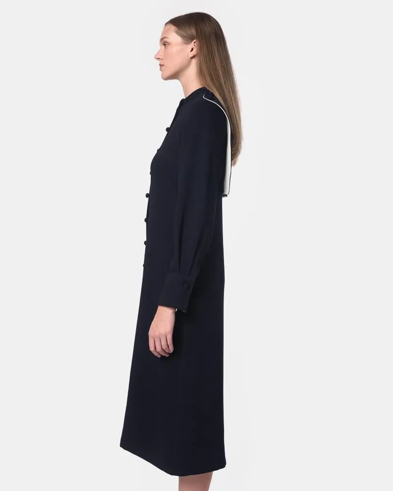 Meredith Shirt Dress in Navy