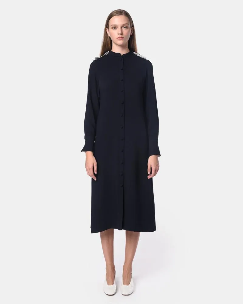 Meredith Shirt Dress in Navy