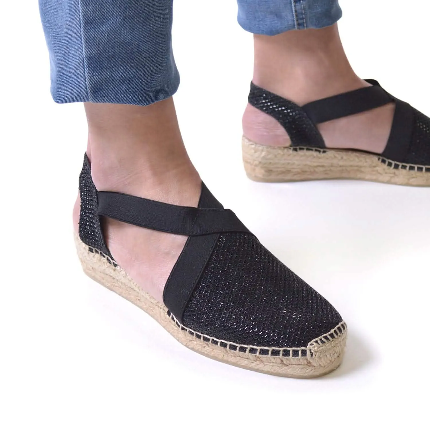 Metallic Cotton Blend Wedge Espadrille for Women - Velino-S