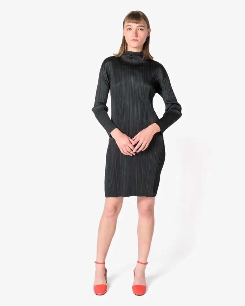 Mock Neck Dress in Black