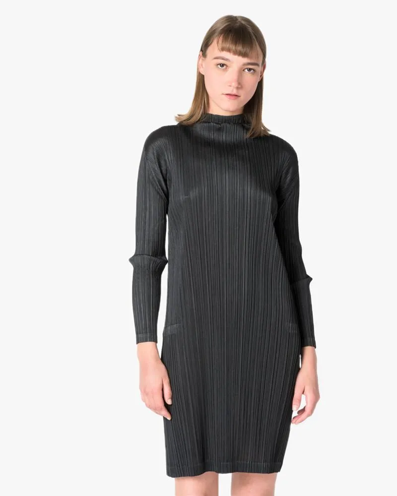 Mock Neck Dress in Black