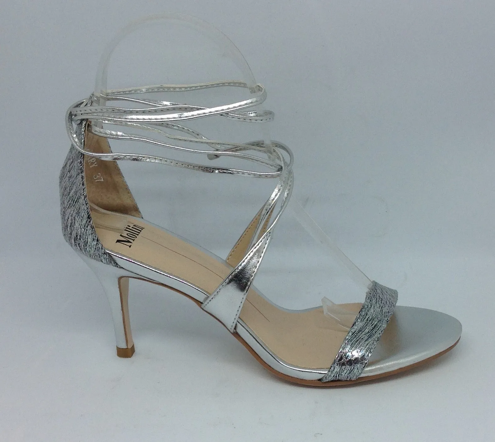 Mollini Carry Silver Snake Heel