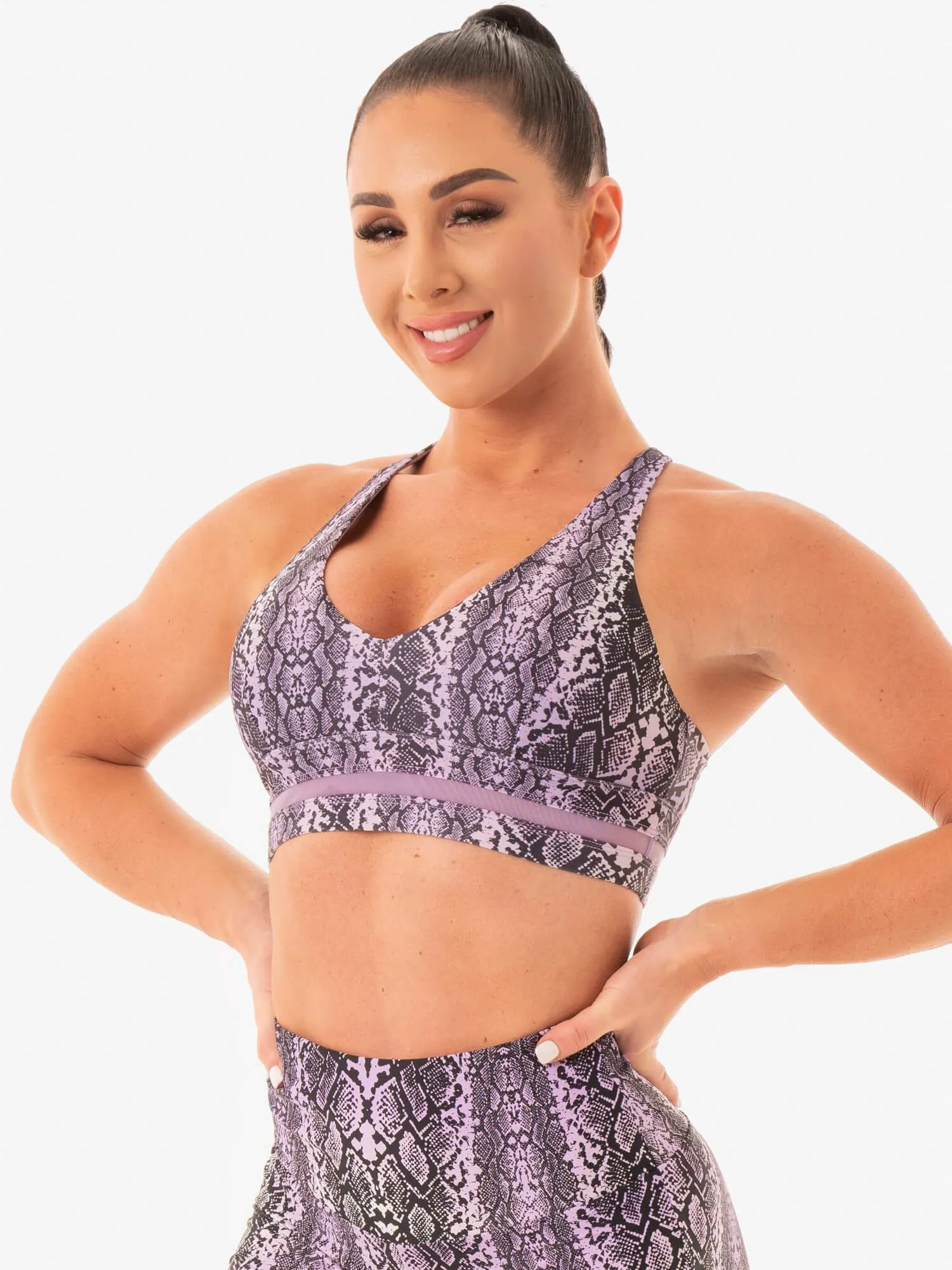 NEM X RW Sports Bra - Purple Snake