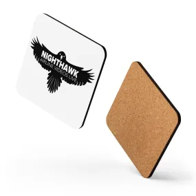 NIGHTHAWK (WHITE) Cork-back coaster