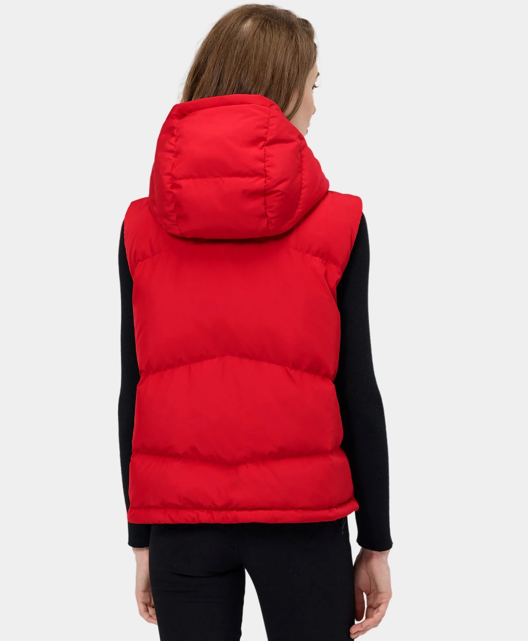 (Open-Box) Women's Heated Cropped Puffer Down Vest (Battery Set Not Included)