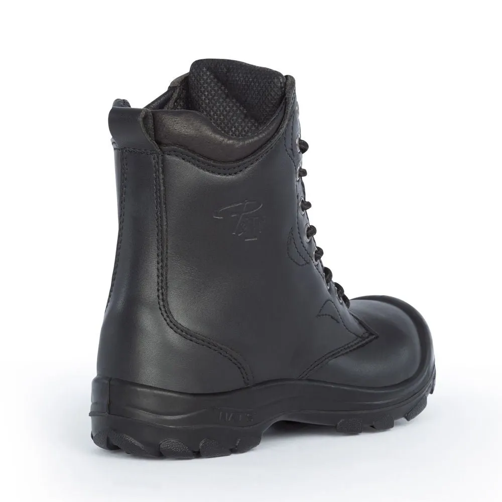 P&F S552 Women's 8" Steel Toe Leather Work Boot - Black