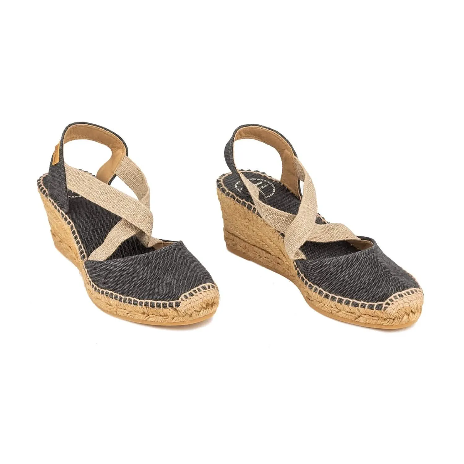 Plain Canvas Wedge Espadrille for Women - Saba-V