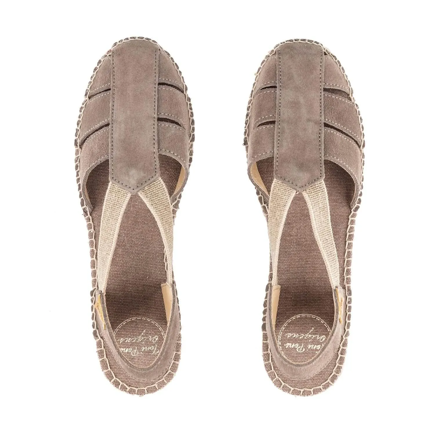 Plain Suede Leather Wedge Espadrille for Women - Trapa