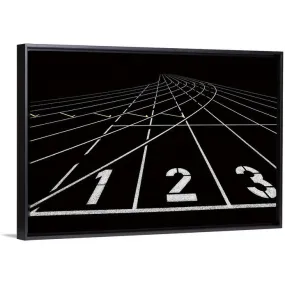 "123" Black Float Frame Canvas Art