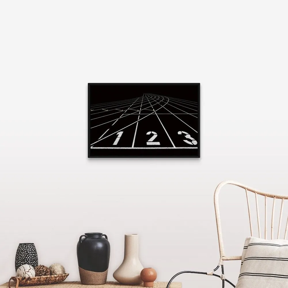 "123" Black Float Frame Canvas Art