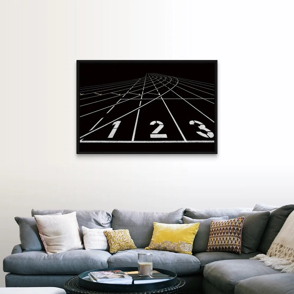 "123" Black Float Frame Canvas Art