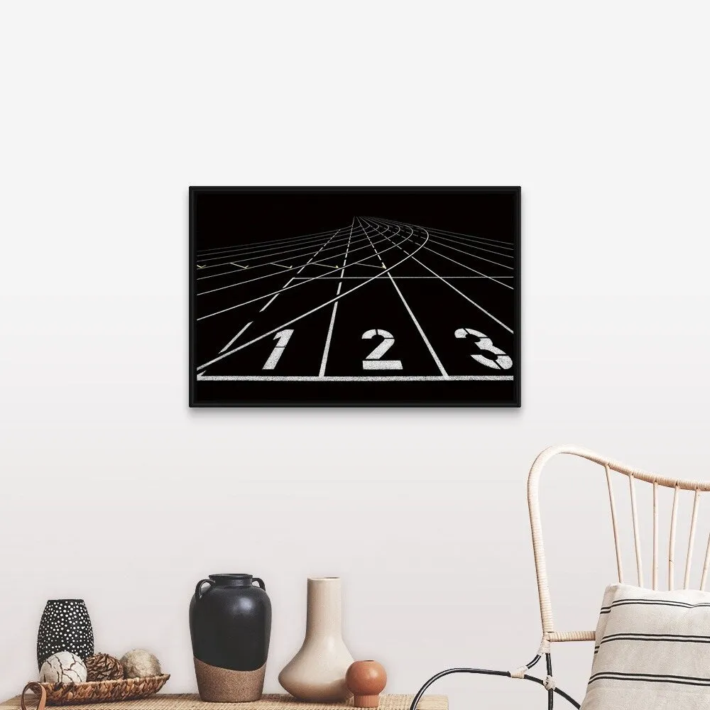 "123" Black Float Frame Canvas Art